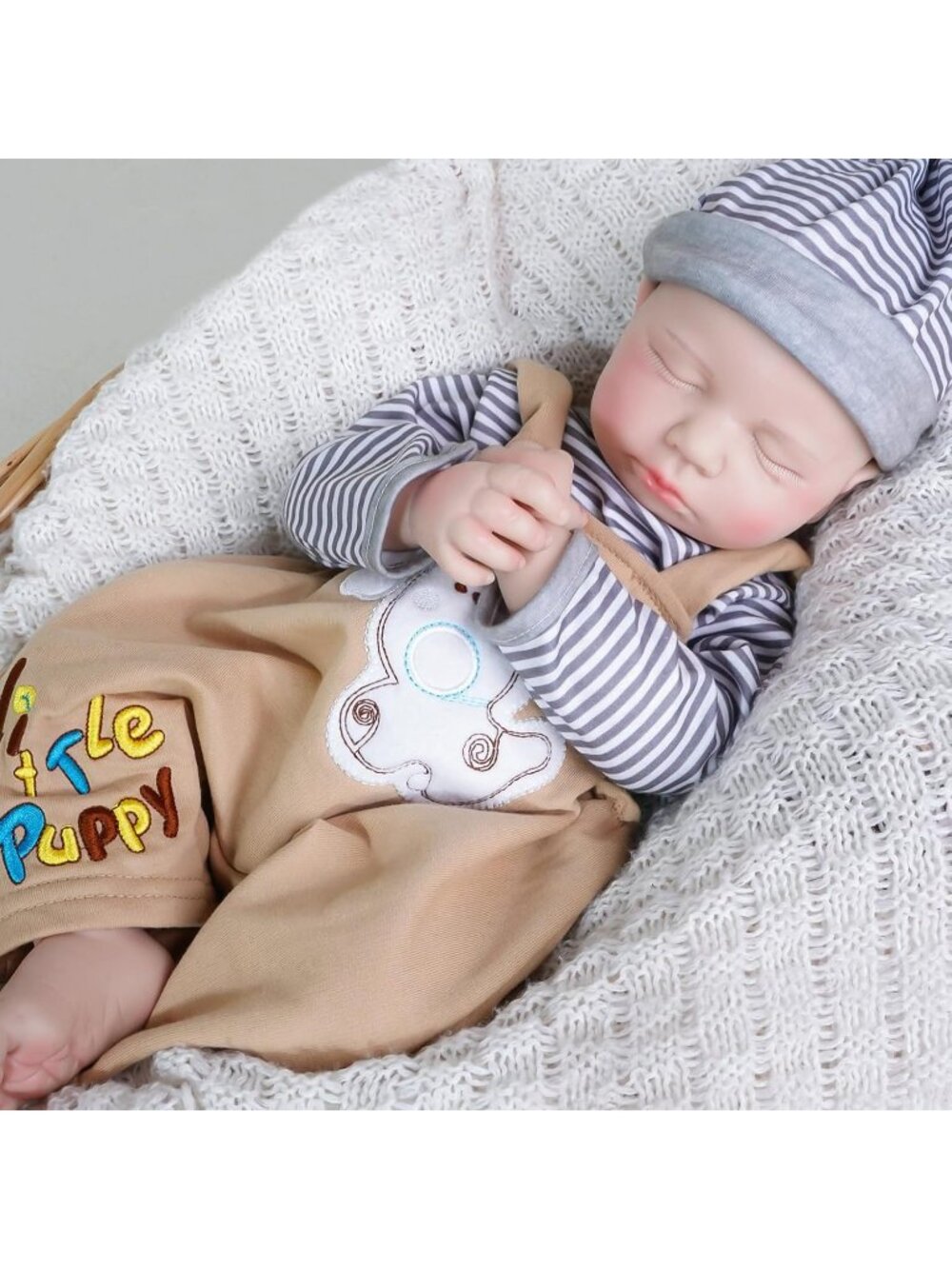 18-Inch James Realistic Reborn Newborn Baby Doll Full Silicone Body with Toys
